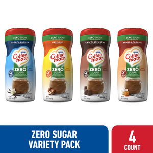 Nestle Coffee Mate, Zero Sugar Variety Pack, Powdered Coffee Creamer, 4 Flavors, 4 Count