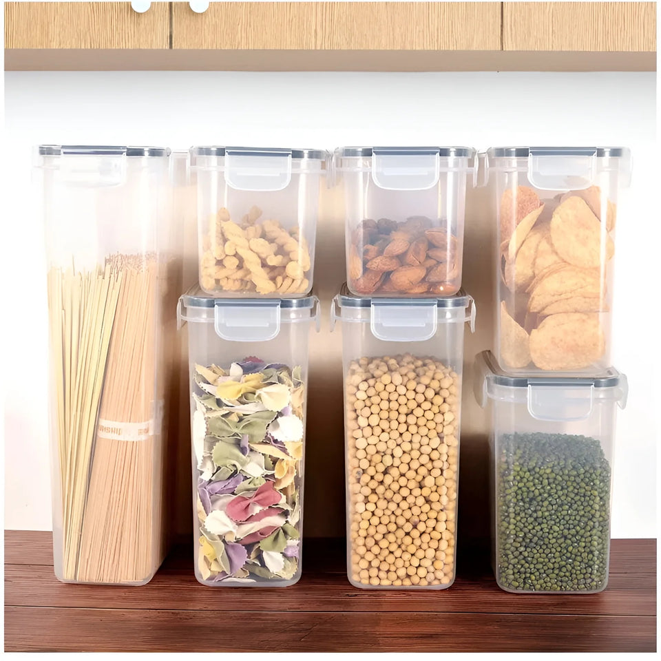 Airtight 14Pcs Food Storage Container Set - for Cereal, Sugar, Snacks & Rice