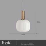 Bar Restaurant Chandelier Personalized Simple Striped Single-head Paint Green Glass Lantern Chandelier