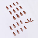 Ice Transparent Coffee Long Ballet Wear Finished Nail Beauty Patch