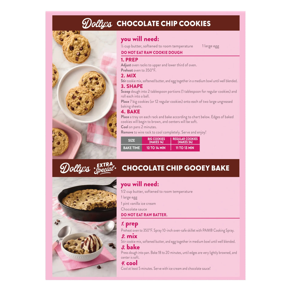 Dolly Parton's Chocolate Chip Cookie Mix, 15.25 oz (Pack of 2)