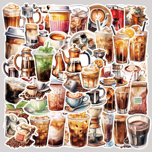Fashion Waterproof Coffee Creative Stickers