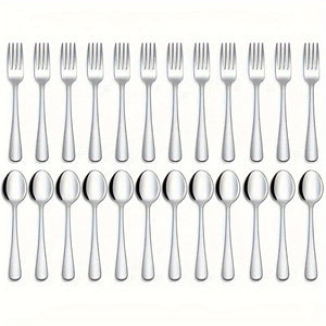 Set of Forks and Spoons - Stainless Steel - Dishwasher Safe - Suitable for Kitchen & Restaurant Use - Perfect for Everyday Dining & Gifting