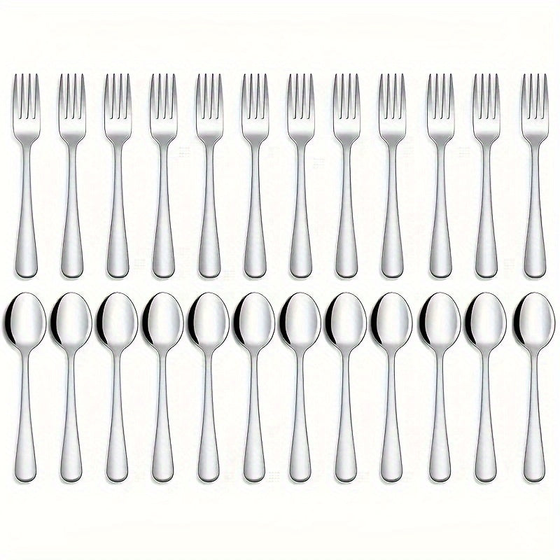 Set of Forks and Spoons - Stainless Steel - Dishwasher Safe - Suitable for Kitchen & Restaurant Use - Perfect for Everyday Dining & Gifting