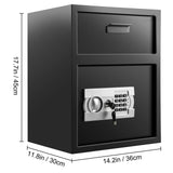 VEVOR Digital Depository Safe 1.7 Cubic Feet Made Of Carbon Steel Electronic Code Lock Depository Safe With Deposit Slot With Two Emergency Keys Depository Box For Home Hotel Restaurant And Office