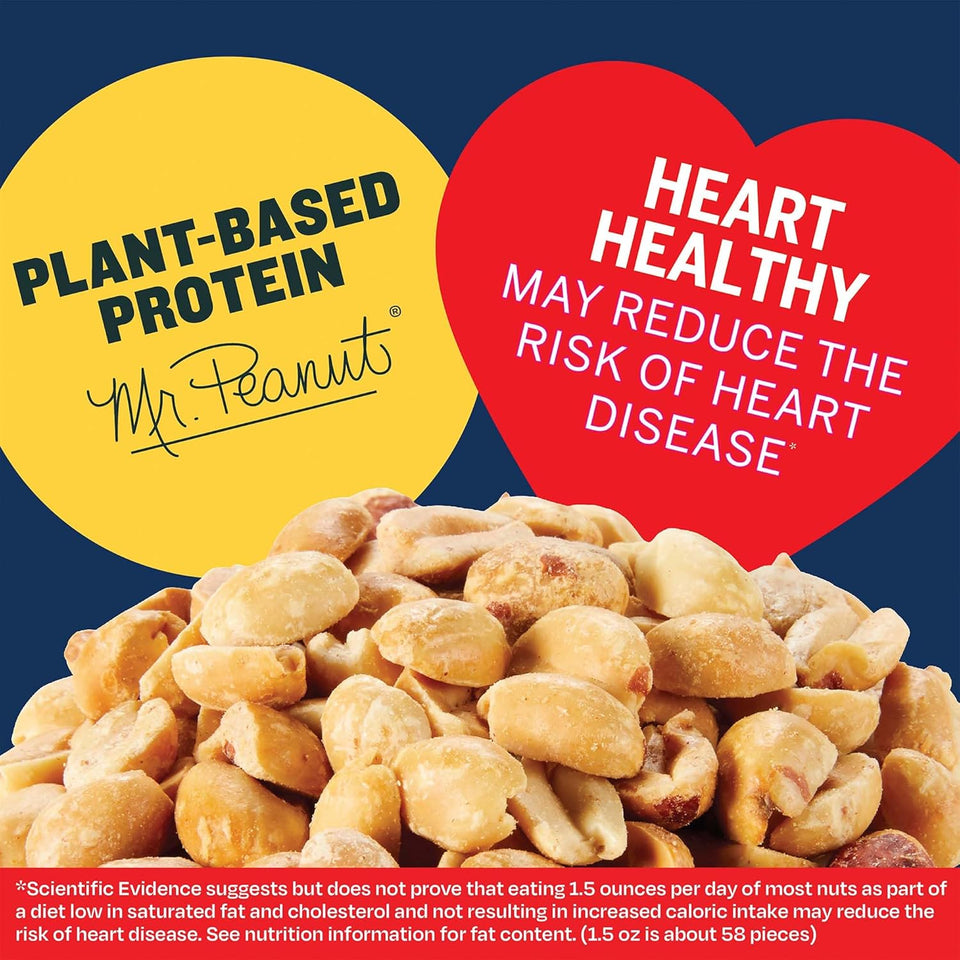 Peanuts, Lightly Salted Peanuts, Dry Roasted, Snacks for Adults, (6 Ct Pack, 2.2 Lb Containers)