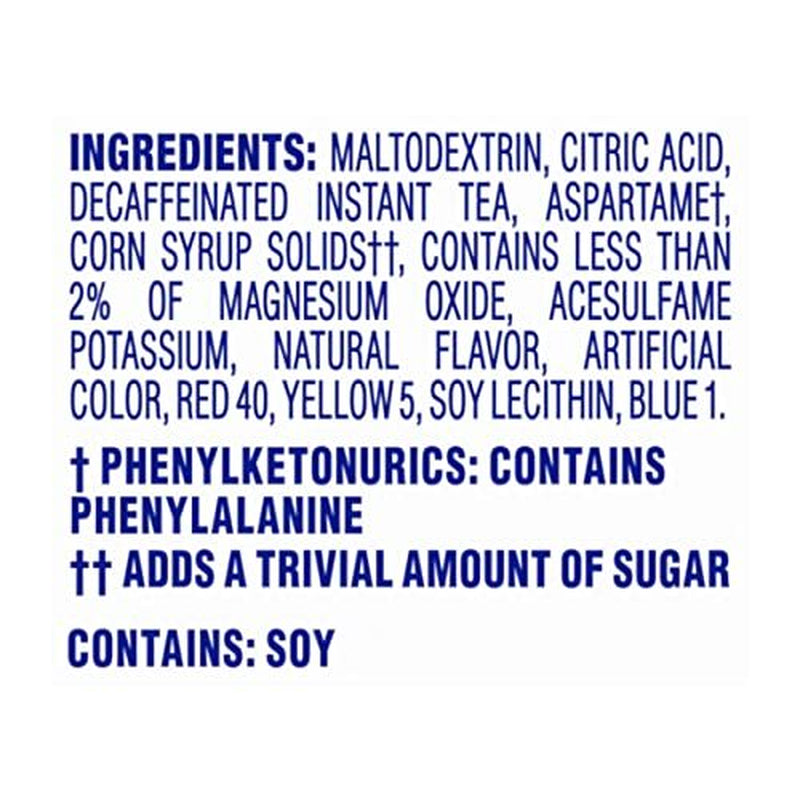 Crystal Light Sugar-Free Decaffeinated Lemon Iced Tea Naturally Flavored Powd...