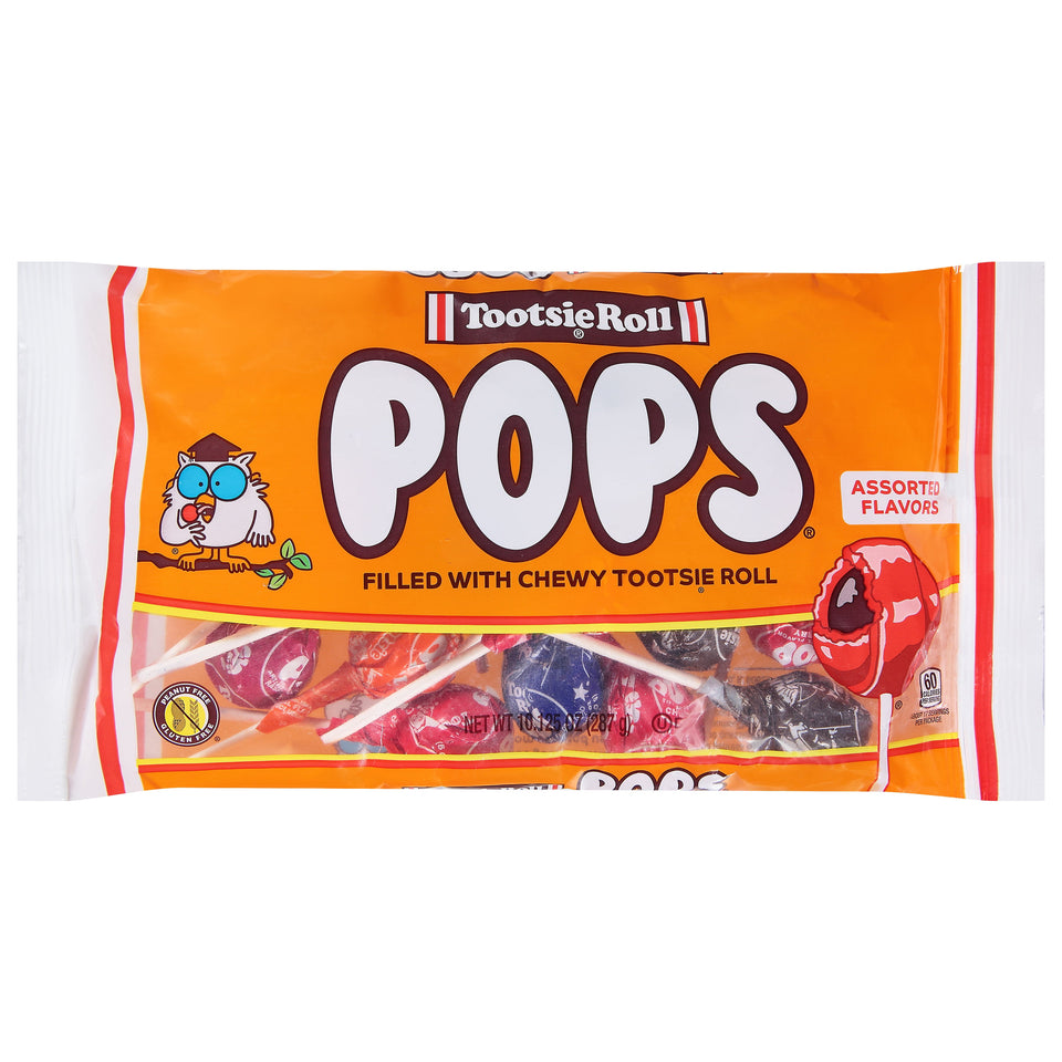 Tootsie Pops, Assorted Flavor Gluten Free and Peanut Free Lollipops, 10.125 Oz.