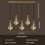 Copper Crystal Chandelier Bedroom Bed Head Light Luxury Modern Minimalist Restaurant Bar Counter