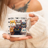 Crazy Cat Lady Ceramic Coffee Mug - Hand Wash Only, BPA-Free, Insulated, Reusable, Round Shape - Animal Themed Graphic Print Mug for Multipurpose Use - Perfect Gift for Cat Lovers on Christmas, Thanksgiving, Valentine's Day,