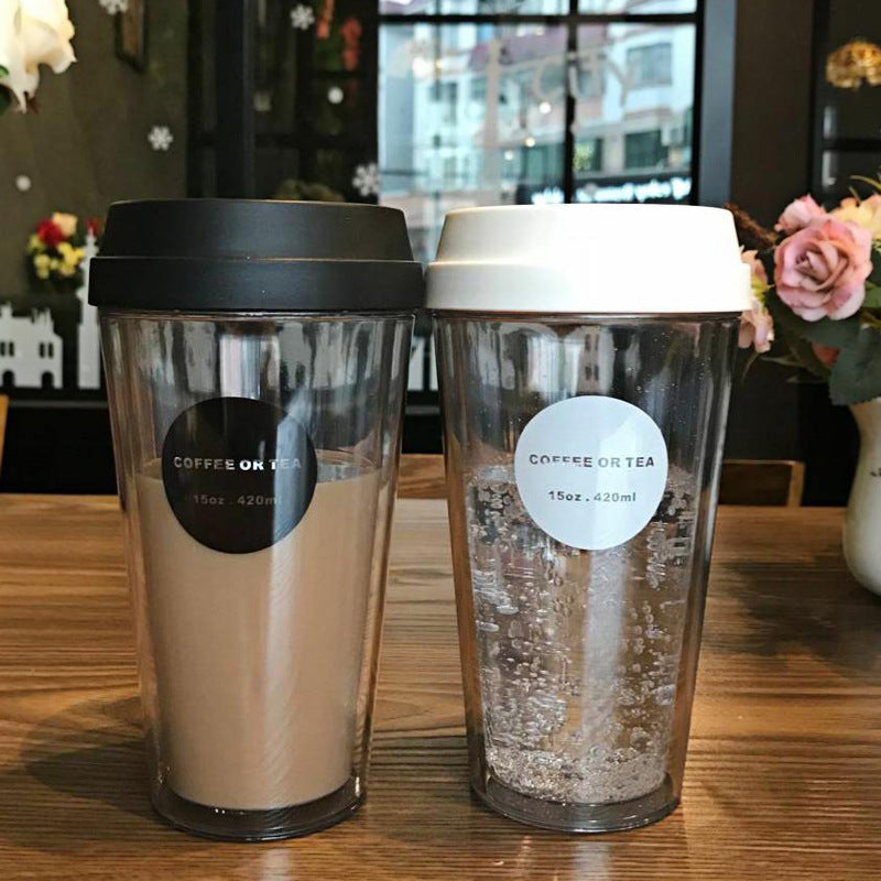 Portable double coffee cup