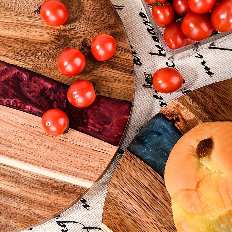 Acrylic Wood Resin Round Cutting Board Food Safe Kitchen Tray Suitable For Steak Snacks Fruits Ideal For Home And Restaurant