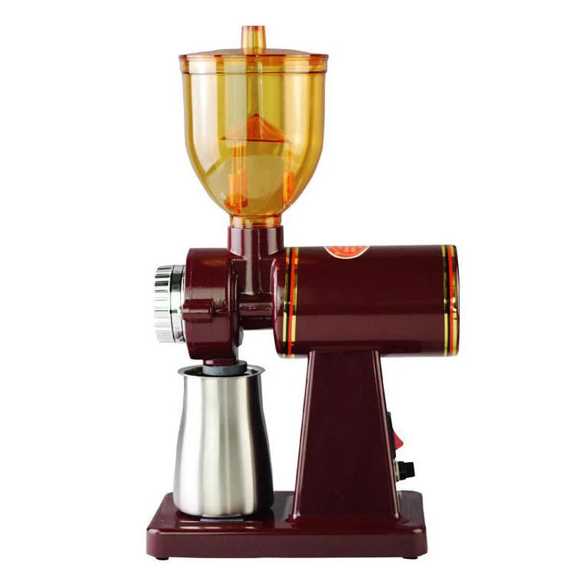 Electric Coffee Grinder 600N Coffee Mill Machine Coffee Bean Grinder Machine Flat Burrs Grinding Machine 100W Red/Black