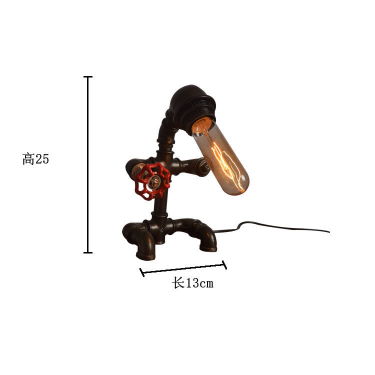 Creative Water Pipe Robot Iron Pipe Industrial Retro Cafe Music Restaurant Table Lamp