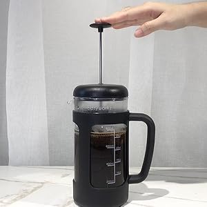 Easyworkz French Press  Coffee Tea Maker with Borosilicate Glass,Soft Grip Handle