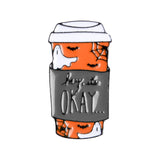 Happy Halloween Enamel Pin Custom Coffee Moon Ghost Pumpkin