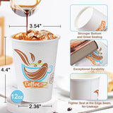 Disposable Paper Cups 12 Oz Hot Cups, 100 Count
