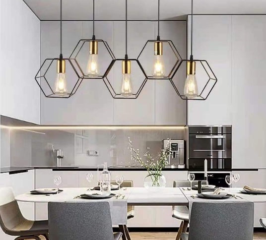 Loft Industrial Style Special-shaped Iron Droplight American Retro Living Room Restaurant Acrylic Aidi