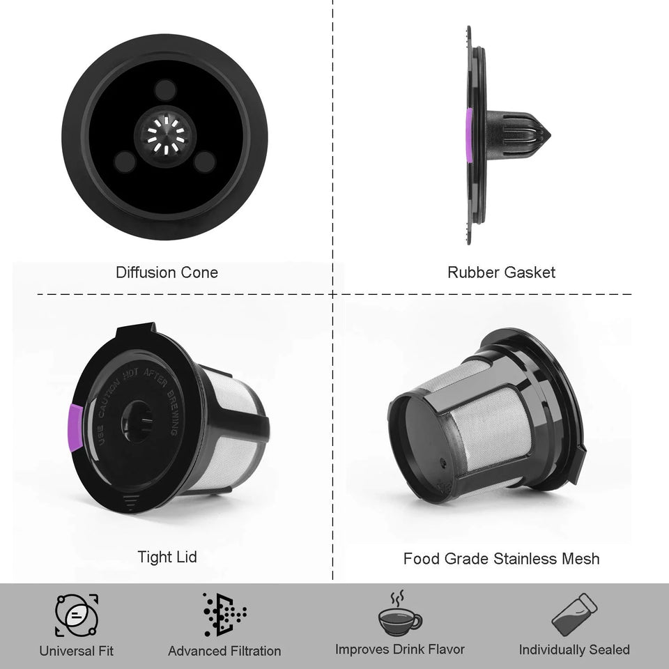Reusable K Cups for Keurig 2.0&1.0, 4 Packs Universal Refillable K Cups Coffee Filter, BPA-FREE K Cup Reusable Fits Most Keurig K-Cup Brewers