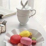 Charming Alice Rabbit Ears Ceramic Mug - 11.83oz, Insulated Coffee & Milk Cup with Lid and Handle, Microwave Safe, Perfect for Afternoon Tea, Home Kitchen Accessory