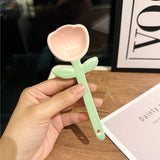 Girls Good-looking Tulip Ceramic SUNFLOWER Spoon Household Flower Coffee Dessert Ice-cream Spoon