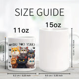 Crazy Cat Lady Ceramic Coffee Mug - Hand Wash Only, BPA-Free, Insulated, Reusable, Round Shape - Animal Themed Graphic Print Mug for Multipurpose Use - Perfect Gift for Cat Lovers on Christmas, Thanksgiving, Valentine's Day,