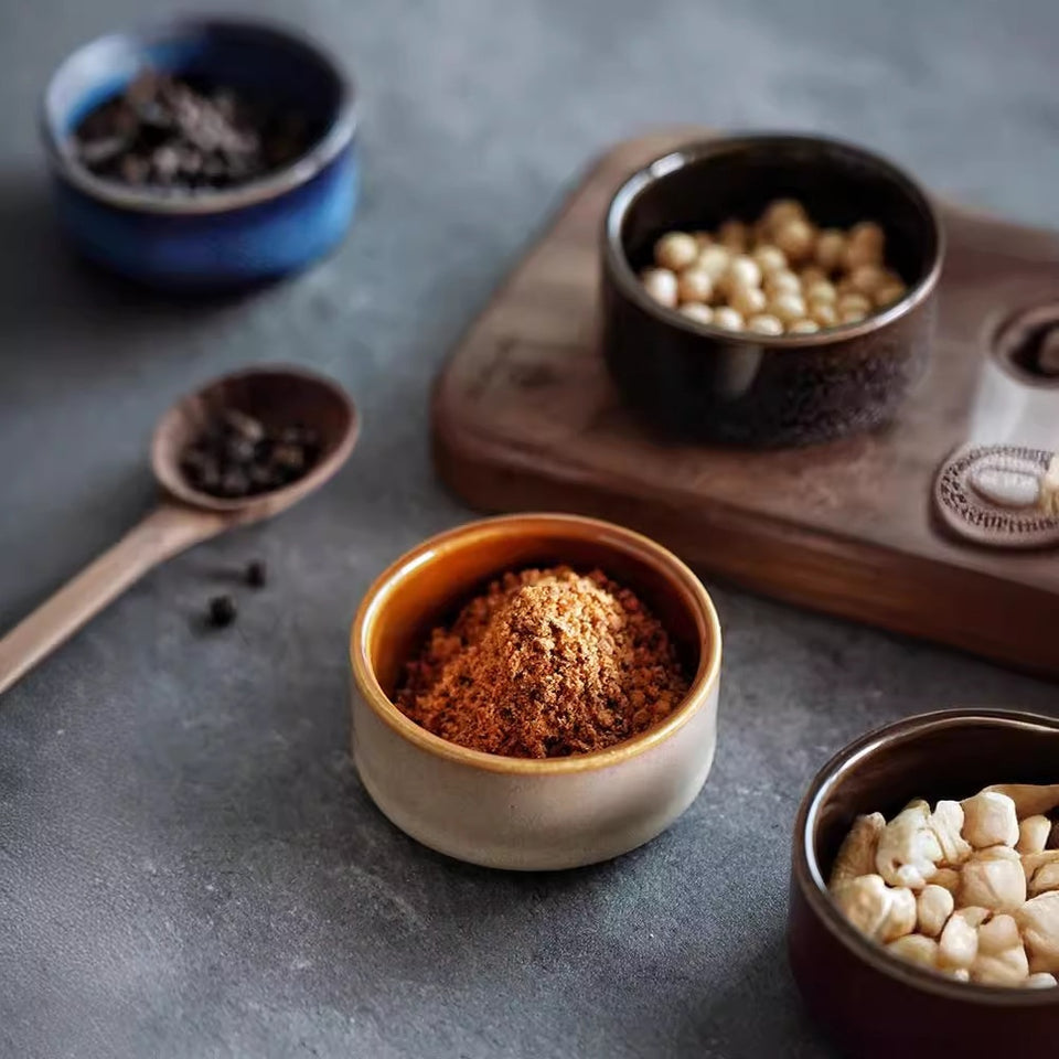 Ceramic Household Seasoning Plate Round Underglaze Japanese Restaurant Dipping Sauce Bowl