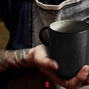 Handmade stoneware coffee cup set