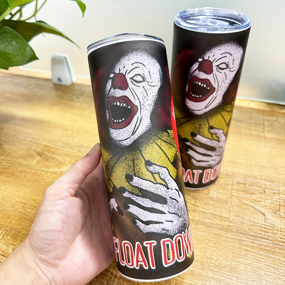 1pc, Stainless Steel Coffee Cup, Cold Drink Ice Water Cup, Christmas Cup, Horror-Themed Insulated Travel Cup, Summer Outdoor Beverage Cup, Fruit Juice Beverage Cup, Halloween Gifts