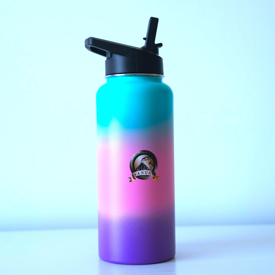 FLASK VANUAT Sports Stainless Steel Wide Mouth Water Bottle Double-Wall Vacuum Insulation Keeps Liquids Hot or Cold with Insulated Thermos Tumbler Mug Cup Sweat Design COLLECTIONS