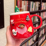 Ceramic Creative Home Coffee Cup With Lid Spoon