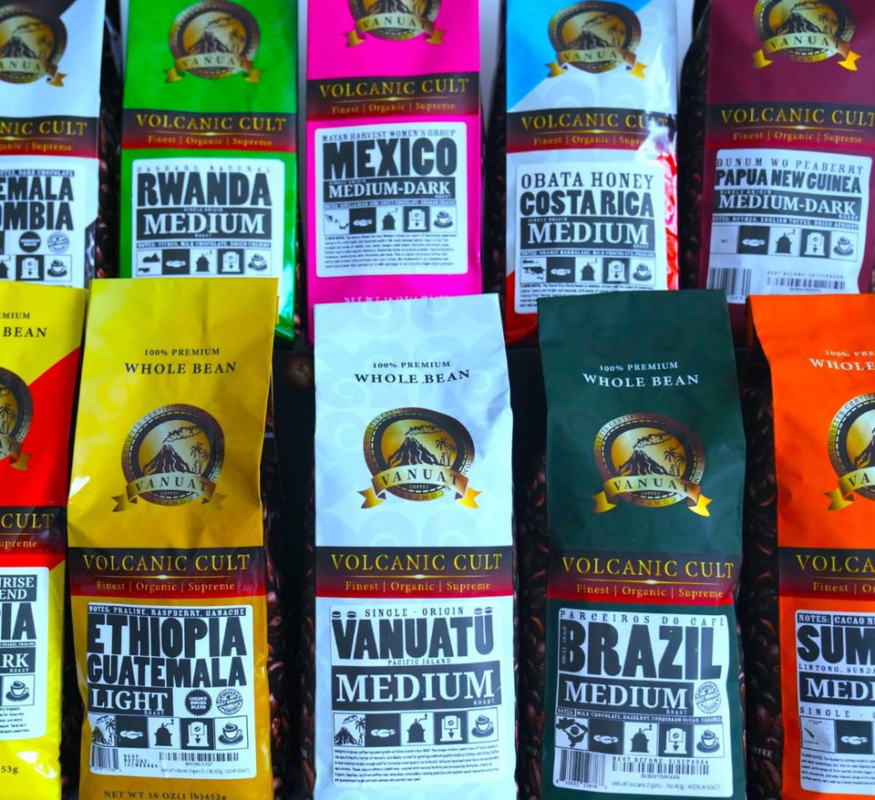 5lb VOLCANIC CULT COFFEE Whole Bean, Medium Roast, Delicious Taste, Heavenly Aroma - Fresh Bulk, Organic Fresh Artisan Premium Coffee Beans (5Pounds, 80 ounces, Brazil)