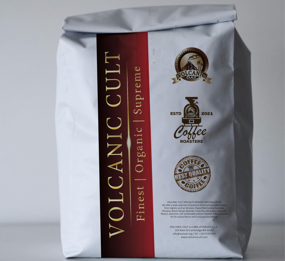 5lb VOLCANIC CULT COFFEE Whole Bean, Medium Roast, Delicious Taste, Heavenly Aroma - Fresh Bulk, Organic Fresh Artisan Premium Coffee Beans (5Pounds, 80 ounces, Brazil)