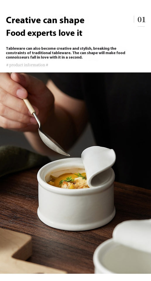 Creative Cans Dessert Bowl Hotel Restaurant Featured Small Stew Pot Ceramic Tableware