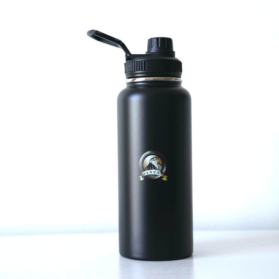 FLASK VANUAT Sports Stainless Steel Wide Mouth Water Bottle Double-Wall Vacuum Insulation Keeps Liquids Hot or Cold with Insulated Thermos Tumbler Mug Cup Sweat Design COLLECTIONS