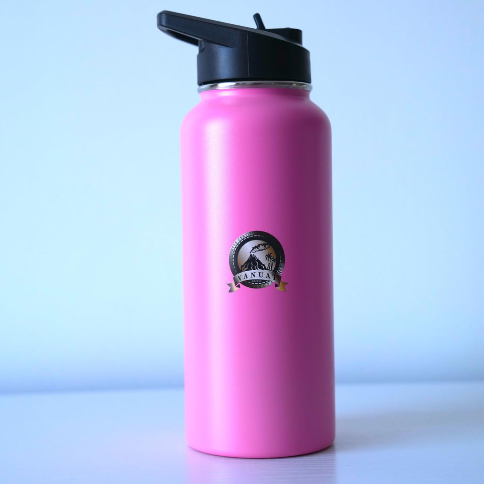 FLASK VANUAT Sports Stainless Steel Wide Mouth Water Bottle Double-Wall Vacuum Insulation Keeps Liquids Hot or Cold with Insulated Thermos Tumbler Mug Cup Sweat Design COLLECTIONS