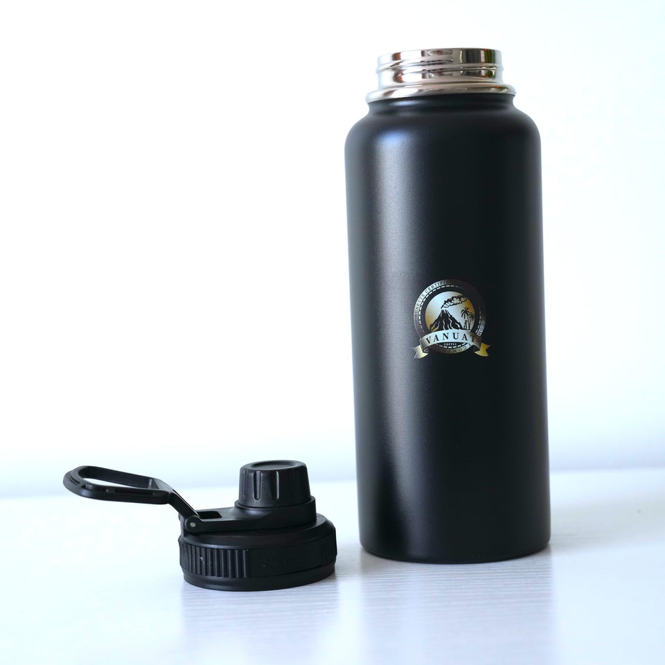 FLASK VANUAT Sports Stainless Steel Wide Mouth Water Bottle Double-Wall Vacuum Insulation Keeps Liquids Hot or Cold with Insulated Thermos Tumbler Mug Cup Sweat Design COLLECTIONS