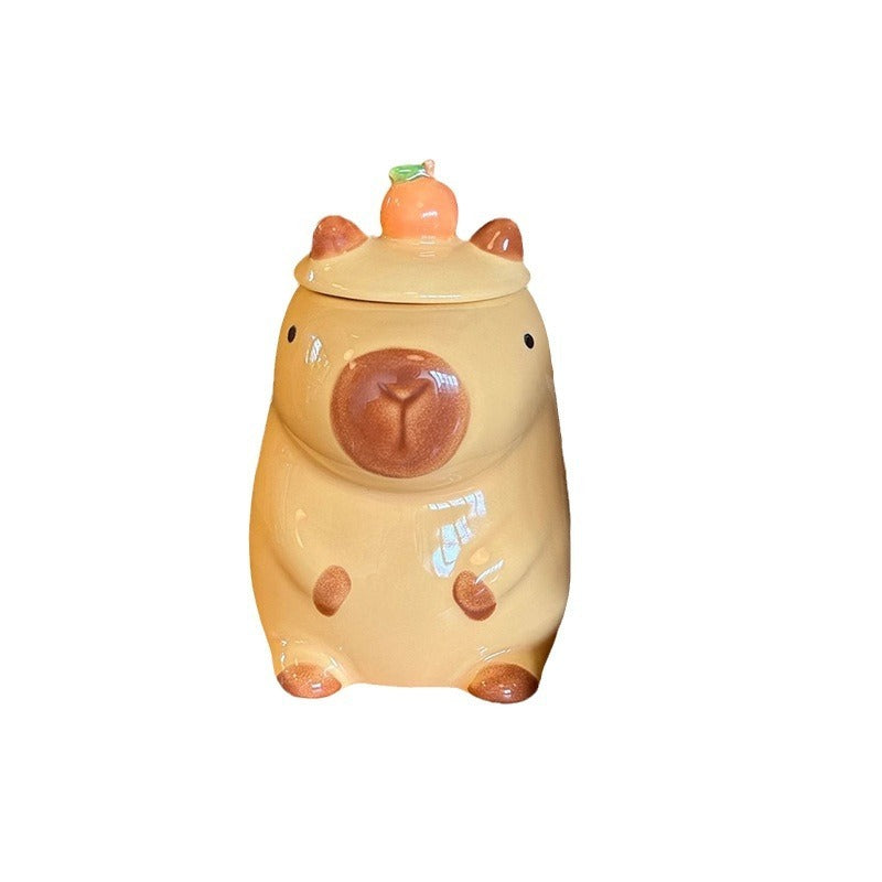 Mug Girl Drinking Bottle Cup With Lid Niche Design Coffee Cup