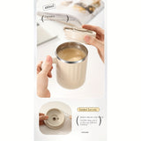 480ml Double-Wall Insulated Stainless Steel Coffee Mugs - Durable, Stylish, and Spill-Proof Travel Cups with Lids for Couples and Office Use - Ideal for Hot and Cold Beverages, Easy to Clean, and BPA-Free