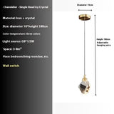 All Copper Light Luxury Crystal Chandelier Modern Minimalist Restaurant Three-Head Chandelier