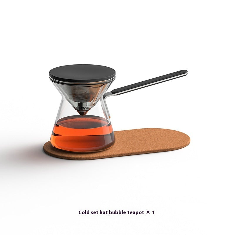 Magnetic Press Type Tea Pot And Glass Cup