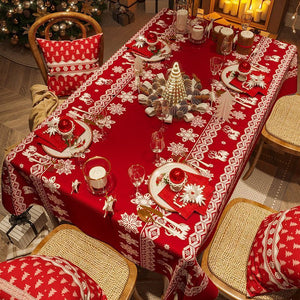 Christmas Red Tablecloth Festive Coffee Table Rectangular