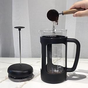 Easyworkz French Press  Coffee Tea Maker with Borosilicate Glass,Soft Grip Handle