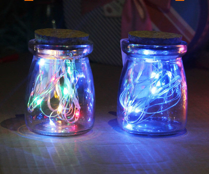 LED Light Wishing Bottle Lucky Star Bottle Glass Cork Bottle Creative Bottle Decoration