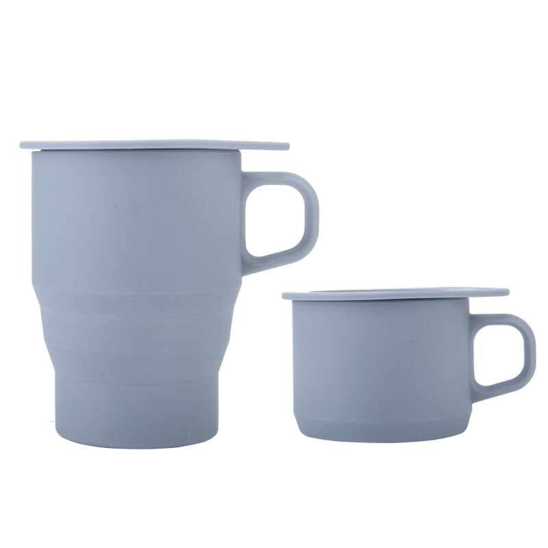 Creative Home Office Silicone Mug With Lid Folding Straw Coffee Cup Mug Custom Logo