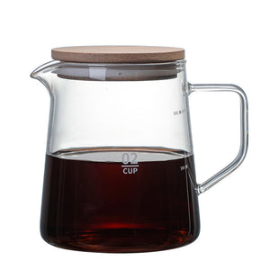 Share Home Acacia Wood Lid High Borosilicate Glass Coffee Pot