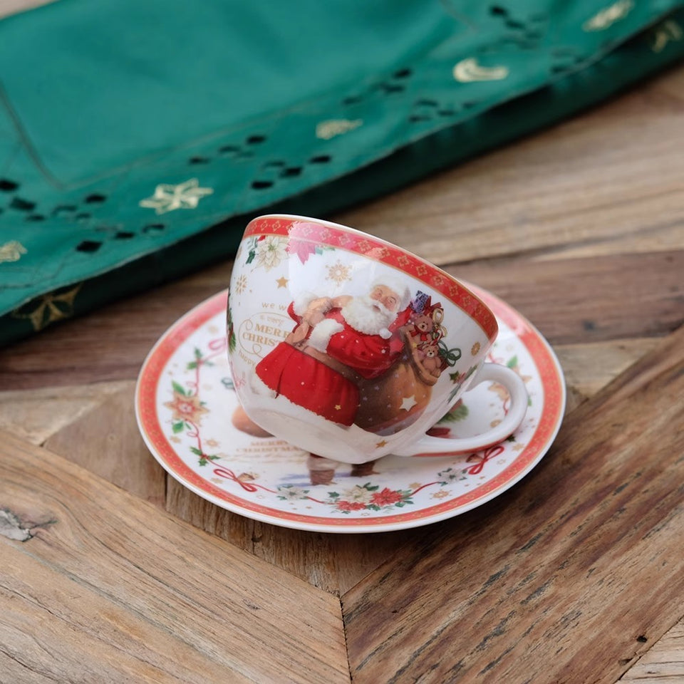 Holiday Teacup Christmas Festival Coffee Set