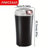 PANCERKA Semi-Automatic Electric Coffee Grinder, Stainless Steel Spice & Nut Mill with One-Touch Push-Button Operation, Reusable Filter, 110-130V US Plug, Includes Integrated Cleaning Brush