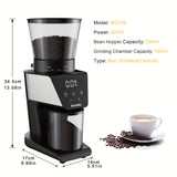 BioloMix Automatic Burr Mill Electric Coffee Grinder With 30 Gears For Espresso American Coffee Pour Over Visual Bean Storage