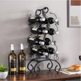 8-Bottle Freestanding Metal Wine Rack, Portable,4-Tier For Desktop,Restaurant,Wine Cellar